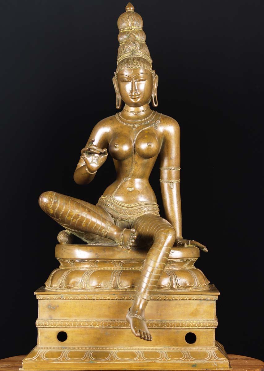 Bronze Stunning Parvati Bogashakti Statue 31"